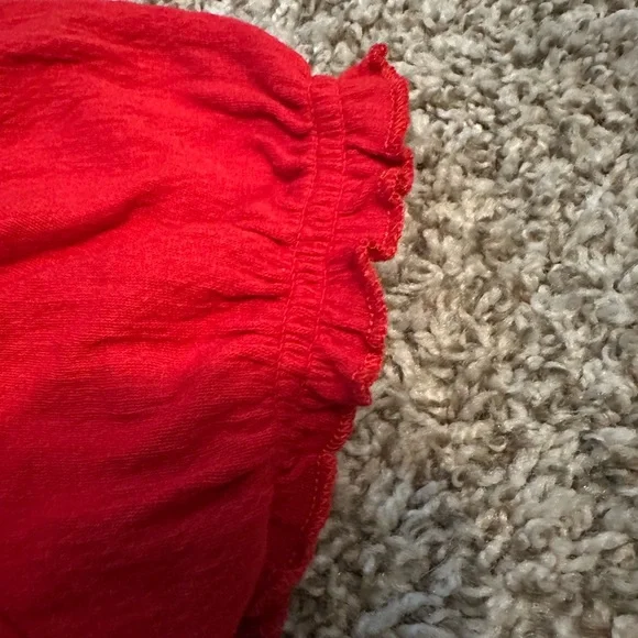 No Boundaries Vibrant Red Off-the-Shoulder Peasant Top - Picture 6 of 8